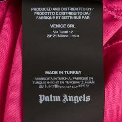 Pre Owned Palm Angels Pink Logo Print Cotton Oversized Shirt L