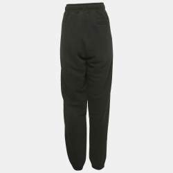 Pre Owned Palm Angels Black Logo Print Cotton Jogger Pants S