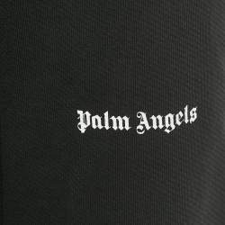 Pre Owned Palm Angels Black Logo Print Cotton Jogger Pants S