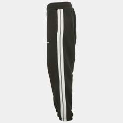 Pre Owned Palm Angels Black Logo Print Cotton Jogger Pants S