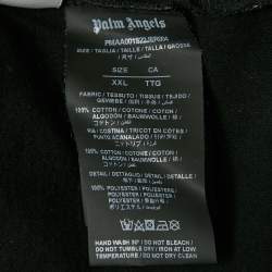 Pre Owned Palm Angels Black Parrot Print Jersey Crewneck T-Shirt XXL