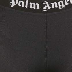 مملوكة مسبقًا Palm Angels Black Logo Waistband Jersey Stir-Up Leggings S