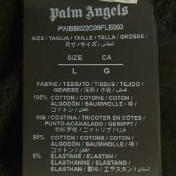 مملوكة مسبقًا Palm Angels Black Printed Cotton Hoodie L