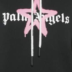 مملوكة مسبقًا Palm Angels Black Printed Cotton Hoodie L