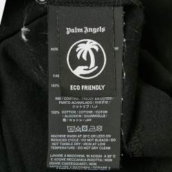 مملوكة مسبقًا Palm Angels Black Teddy Print Jersey  Crop T-Shirt M