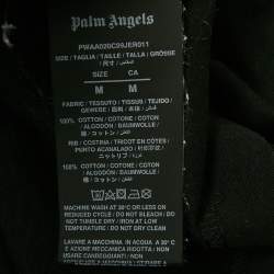 مملوكة مسبقًا Palm Angels Black Teddy Print Jersey  Crop T-Shirt M