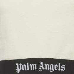 Pre Owned بالم أنجلز توب قصير جيرسي بطبعة الشعار باللون البيج مقاس صغير 