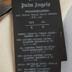 Pre Owned بالم أنجلز توب قصير جيرسي بطبعة الشعار باللون البيج مقاس صغير 