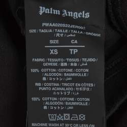 Pre Owned Palm Angels Black Teddy Print Jersey Crop T-Shirt XS