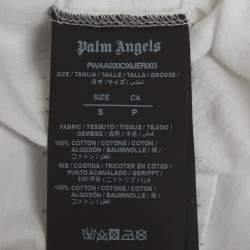 مملوكة مسبقًا Palm Angels White Jersey Logo Detail T-Shirt S
