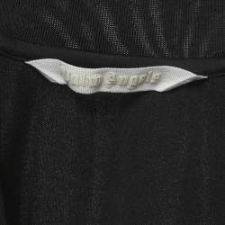 Pre Owned Palm Angels Black Logo Print Jersey Track  Jacket S