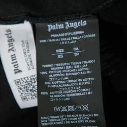 Pre Owned Palm Angels Black Logo Print Cotton T-Shirt XS   