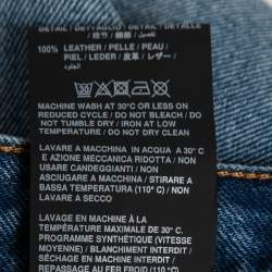 Pre Owned Palm Angels Blue Denim Bandana Patch Straight-Leg Jeans L Waist 32"