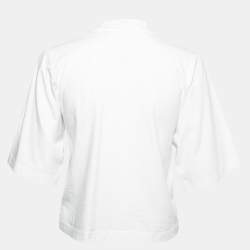 Palm Angels White Logo Printed Cotton Crewneck T-Shirt S