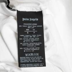 Palm Angels White Logo Printed Cotton Crewneck T-Shirt S