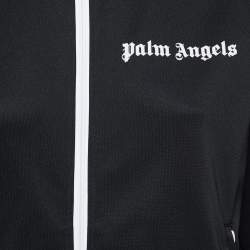 Palm Angels Black Jersey Striped Zip-Up Track Jacket S