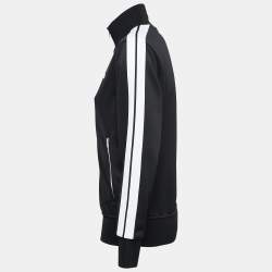 Palm Angels Black Jersey Striped Zip-Up Track Jacket S