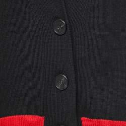Palm Angels Black Wool Logo Cardigan M
