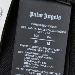 Palm Angels Black Wool Logo Cardigan M