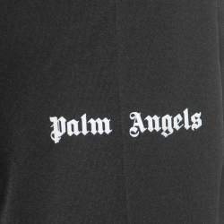 Palm Angels Black Synthetic Side Stripe Detail Wide-Leg Track Pants M