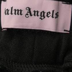 Palm Angels Black Synthetic Side Stripe Detail Wide-Leg Track Pants M