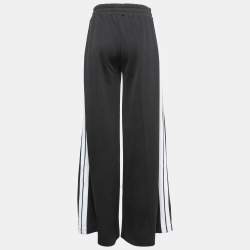 Palm Angels Black Synthetic Side Stripe Detail Wide-Leg Track Pants M