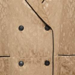 Pre Owned Palm Angels Brown Animal Textured Jacquard Double-Breasted Top M