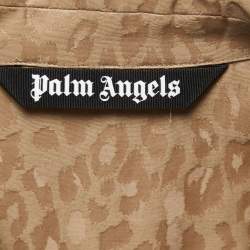 Pre Owned Palm Angels Brown Animal Textured Jacquard Double-Breasted Top M