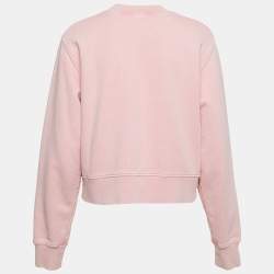 Palm Angels Pink Teddy Bear Print Cotton Crew Neck Sweatshirt M