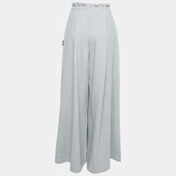 Palm Angels Grey Cotton Wide Leg Drawstring Pants L