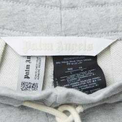 Palm Angels Grey Cotton Wide Leg Drawstring Pants L