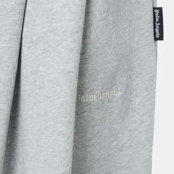 Palm Angels Grey Cotton Wide Leg Drawstring Pants L