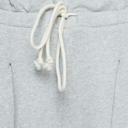 Palm Angels Grey Cotton Wide Leg Drawstring Pants L