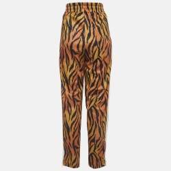 Palm Angels Orange Tiger Print Knit Side Stripe Detail Track Pants XL