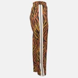 Palm Angels Orange Tiger Print Knit Side Stripe Detail Track Pants XL