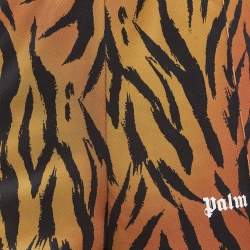 Palm Angels Orange Tiger Print Knit Side Stripe Detail Track Pants XL