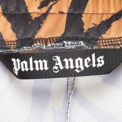 Palm Angels Orange Tiger Print Knit Side Stripe Detail Track Pants XL