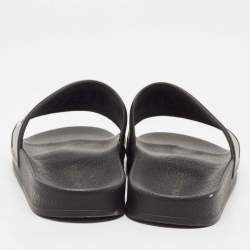 Palm Angels Black Leather Flat Slides Size 37