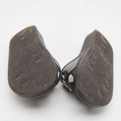 Palm Angels Black Leather Flat Slides Size 37