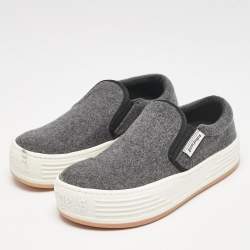 Palm Angels Grey Wood Slip On Sneakers Size 39