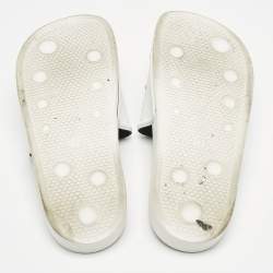 Palm Angels White Leather Slide Sandals Size 41