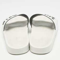 Palm Angels White Leather Slide Sandals Size 41