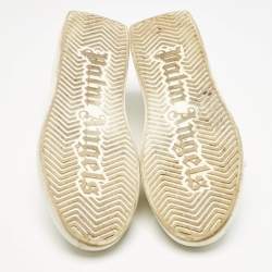 Palm Angels White Leather Two Low Top Sneakers Size 39