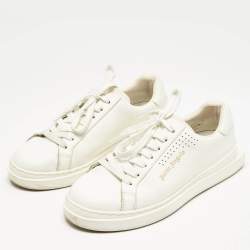 Palm Angels White Leather Two Low Top Sneakers Size 39