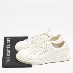 Palm Angels White Leather Two Low Top Sneakers Size 39