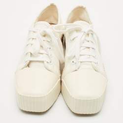 Pre Owned Palm Angels Off White Canvas Espadrille Sneakers Size 38