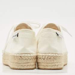 Pre Owned Palm Angels Off White Canvas Espadrille Sneakers Size 38