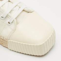 Pre Owned Palm Angels Off White Canvas Espadrille Sneakers Size 38