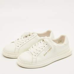 Pre Owned Palm Angels Size 38 White Leather Lace Up Sneakers