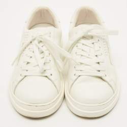 Pre Owned Palm Angels Size 38 White Leather Lace Up Sneakers